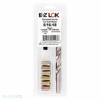 GRAINGER APPROVED Threaded Insert for Soft Wood, 807TY7