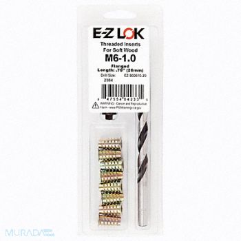 GRAINGER APPROVED Threaded Insert for Soft Wood, 807TZ1