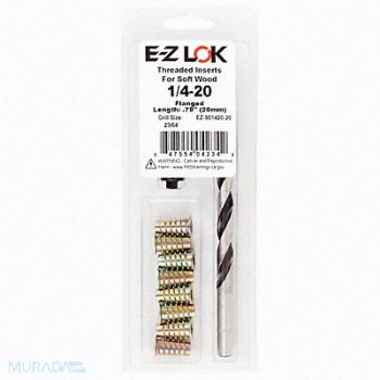 GRAINGER APPROVED Threaded Insert for Soft Wood, 807U03