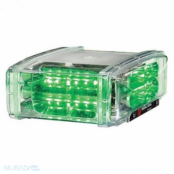 FEDERAL SIGNAL Mini Light Bar LED Green Permanent, 454W61