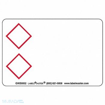 LABELMASTER Two Red Diamonds Label 3 Hx2 W PK500, 35ZG81