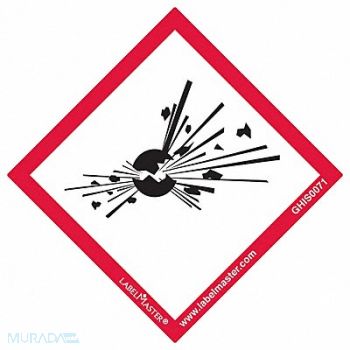 LABELMASTER GHS Exploding Bomb Label 2 H 2 W PK50, 35ZH47