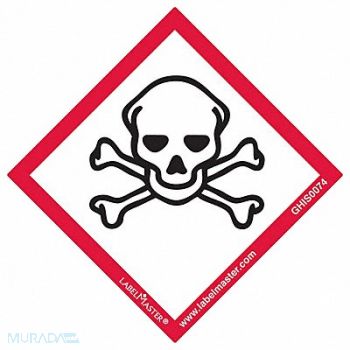 LABELMASTER GHS Skull and Crossbones Labl 2 W PK50, 35ZH50