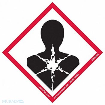 LABELMASTER GHS Health Hazard Lbl 4x4in Polypro PK50, 35ZH71