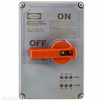 HUBBELL Replacement Cover 30A 600VAC Red/Gray, 60HJ49