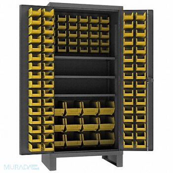 DURHAM MFG Bin Cabinet 78 x36 x24 Gray 108YlwBns, 33VE32