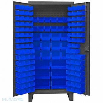 DURHAM MFG K4903 Bin Cabinet 78 x36 x24 Gray 126BlueBns, 36FC45