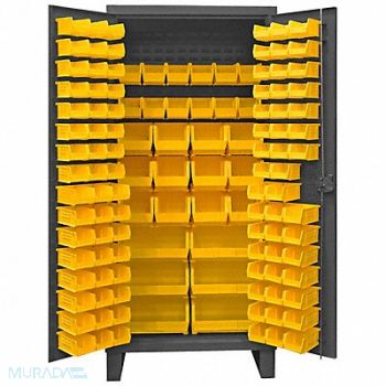 DURHAM MFG K4903 Bin Cabinet 78 x36 x24 Gray 126YlwBns, 33VE33