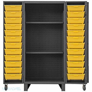 DURHAM MFG Bin Cabinet 78 x36 x36 Gray 36YlwBns, 33VE34