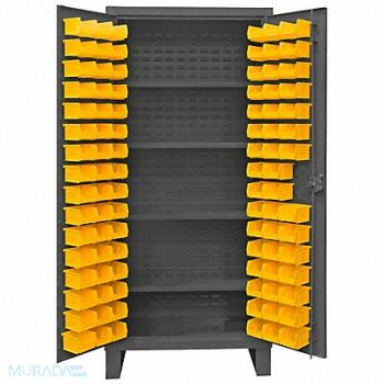 DURHAM MFG Bin Cabinet 78 x36 x24 Gray 96YlwBns, 33VE35