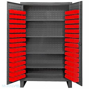 DURHAM MFG K4923 Bin Cabinet 78 x36 x24 Gray 120RedBns, 36FC51