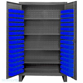 DURHAM MFG K4923 Bin Cabinet 78 x36 x24 Gray 120BlueBns, 36FC52
