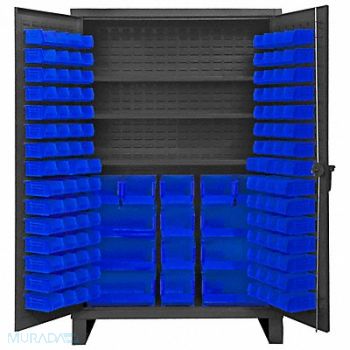 DURHAM MFG K4924 Bin Cabinet 78 x36 x24 Gray 134BlueBns, 36FC55