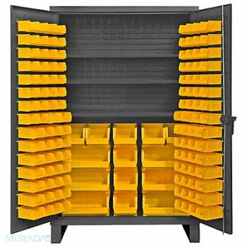 DURHAM MFG K4924 Bin Cabinet 78 x36 x24 Gray 134YlwBns, 33VE30