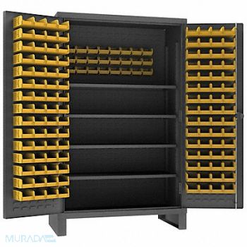 DURHAM MFG Bin Cabinet 78 x48 x24 Gray 144YlwBns, 33VE31
