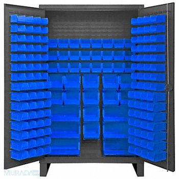 DURHAM MFG K4904 Bin Cabinet 78 x48 x24 Gray 162BlueBns, 36FC58