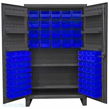 DURHAM MFG K4927 Bin Cabinet 78 x48 x24 Gray 84BlueBns, 36FC61
