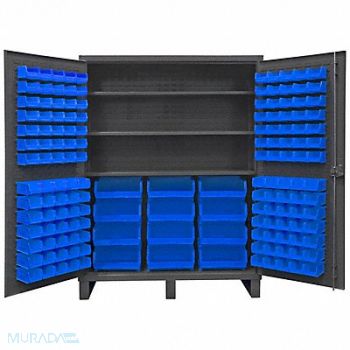 DURHAM MFG K4929 Bin Cabinet 78 x60 x24 Gray 156BlueBns, 36FC64