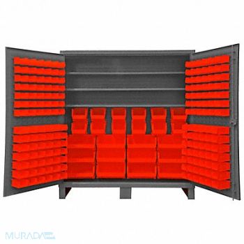 DURHAM MFG K4931 Bin Cabinet 78 x72 x24 Gray 192RedBns, 36FC69