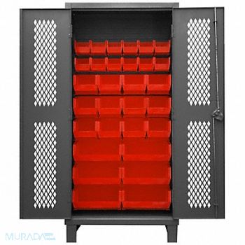 DURHAM MFG K4945 Bin Cabinet 78 x36 x24 Gray 30RedBns, 36FA32