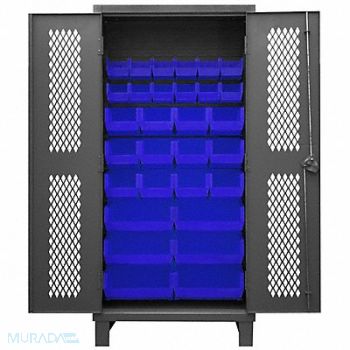 DURHAM MFG K4945 Bin Cabinet 78 x36 x24 Gray 30BlueBns, 36FA33