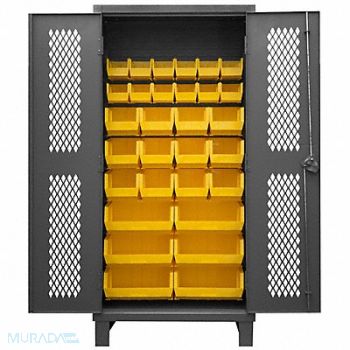 DURHAM MFG K4945 Bin Cabinet 78 x36 x24 Gray 30YlwBns, 36FA34