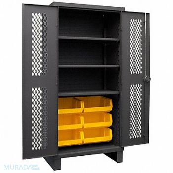 DURHAM MFG K4952 Bin Cabinet 78 x48 x24 Gray 6YlwBns, 36FA37