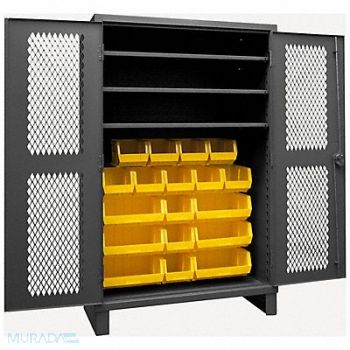 DURHAM MFG K4953 Bin Cabinet 78 x48 x24 Gray 18YlwBns, 36FA40