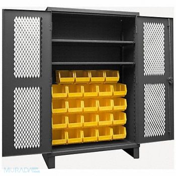 DURHAM MFG K4954 Bin Cabinet 78 x48 x24 Gray 24YlwBns, 36FA43