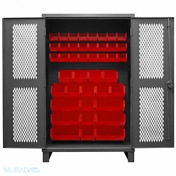 DURHAM MFG K4946 Bin Cabinet 78 x48 x24 Gray 42RedBns, 36FA44