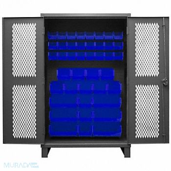 DURHAM MFG K4946 Bin Cabinet 78 x48 x24 Gray 42BlueBns, 36FA45