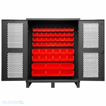 DURHAM MFG K4947 Bin Cabinet 78 x60 x24 Gray 54RedBns, 36FA50