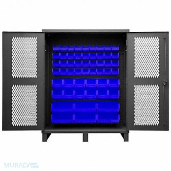 DURHAM MFG K4947 Bin Cabinet 78 x60 x24 Gray 54BlueBns, 36FA51