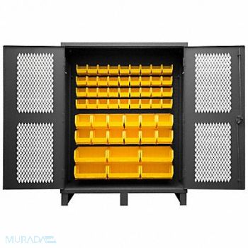 DURHAM MFG K4947 Bin Cabinet 78 x60 x24 Gray 54YlwBns, 36FA52