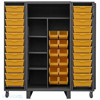 DURHAM MFG Bin Cabinet 78 x36 x36 Gray 36YlwBns, 33VE43