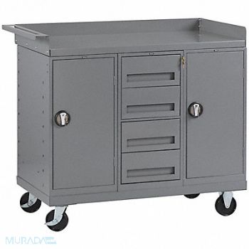 TENNSCO Mobile Cabinet Bench Steel 38 W 25 D, 1AAF5