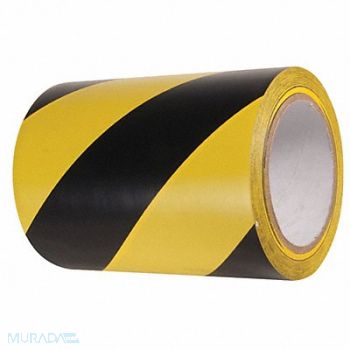 INCOM MANUFACTURING Floor Tape Black/Yellow 6 inx54 ft Roll, 462D08