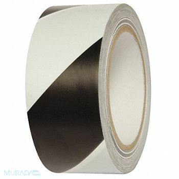 INCOM MANUFACTURING Floor Tape Black/White 2 inx54 ft Roll, 462D02