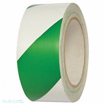 INCOM MANUFACTURING Floor Tape Green/White 2 inx54 ft Roll, 462D03