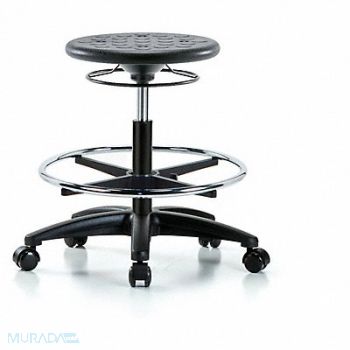 BLUE RIDGE ERGONOMICS Polyurethane Stool 300 lb Cap. Black, 797R78