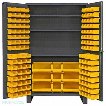 DURHAM MFG K4915 Bin Cabinet 78 x48 x24 Gray 137YlwBns, 3NYN7