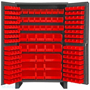 DURHAM MFG K4893 Bin Cabinet 78 x48 x24 Gray 171RedBns, 36FC77