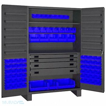 DURHAM MFG K4940 Bin Cabinet Gray 78 x48 x24 72BlBns, 36FC83