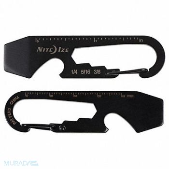 NITE IZE Carabiner Key Clip Matte 11/16 in Black, 34GN66