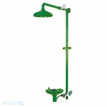 HUGHES SAFETY Drench Shwr w/Face-Eyewash 49.2inx10.6in, 34RT87