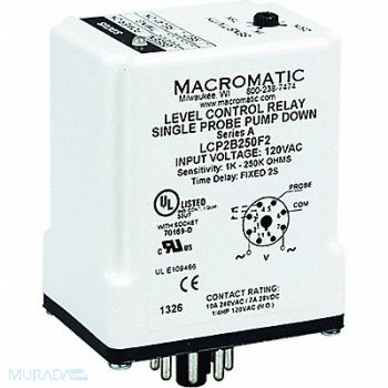 MACROMATIC Control Relay Single Pump Down 120V, 31EL61