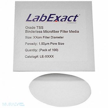 LABEXACT Glass Microfiber Filter 1.5um 7cm PK100, 12K994