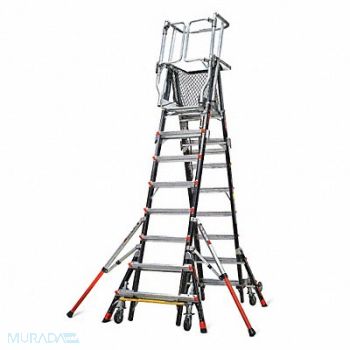 LITTLE GIANT Adj. Cage Pltfrm Lddr 14ft Fbrglss 375lb, 36GL24