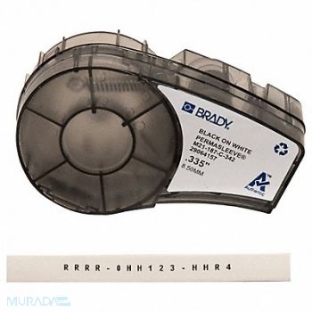 BRADY Label Cartridge Black/White 0.335 in W, 3PXV6