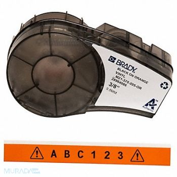 BRADY E7622 Label Cartridge Black/Orange 21 ft L, 3PXV2
